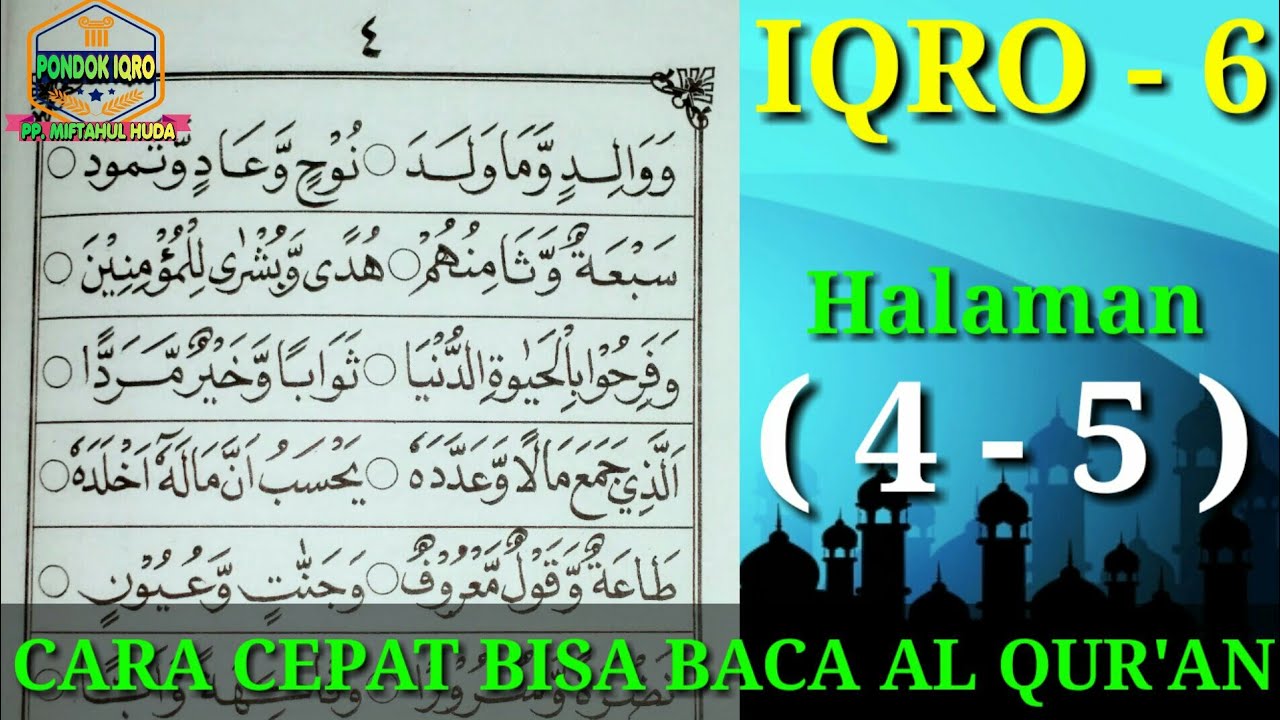 Iqro 6 Halaman 4 7 Belajar Mengaji Alquran Dengan Buku Iqro Youtube Iqro 6 Halaman 4 7 Belajar Mengaji Alquran Dengan Buku Iqro Youtube