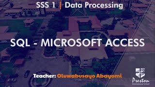 SQL - Microsoft Access - SSS1 Data Processing