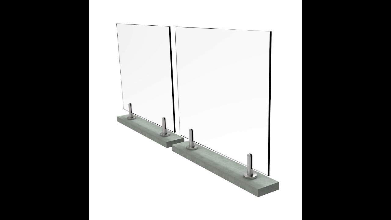 Berėmio stiklo turėklo montavimas