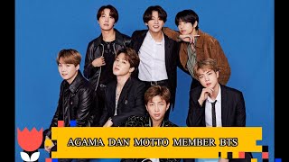 agama dan motto member bts