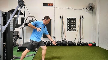 Chest Press - Single Arm Cable Split Stance Contralateral w Thoracic Rotation