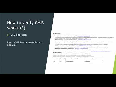 How to verify if CMIS is working after the installation and configuration