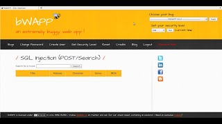SQL Injection POST Search Low Security Level