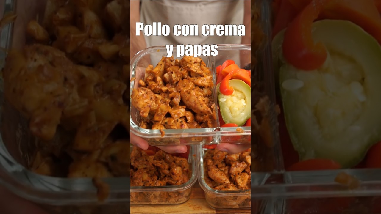 Meal prep de pollo con crema y papas
