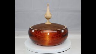 Woodturning #23   Lidded Bowl with finial   Bowl Coloured