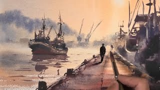 Amazing scene to practice loose watercolours!