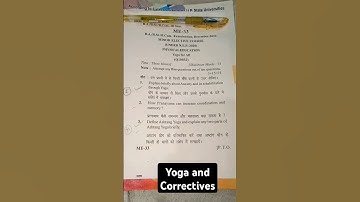 Yoga for all Question Paper| #ccsu #nep #question #paper
