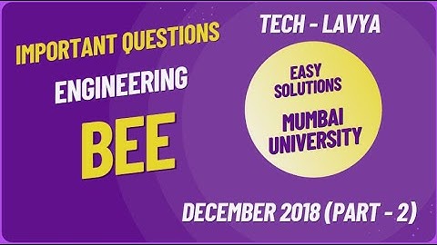 BEE December 2018 PYQ Part (2)  #bee #importantquestions #lastminutestudy #dccircuits #accircuits