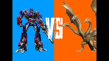 Optimus Prime vs King Ghidorah (GodzillaGamer Battles)