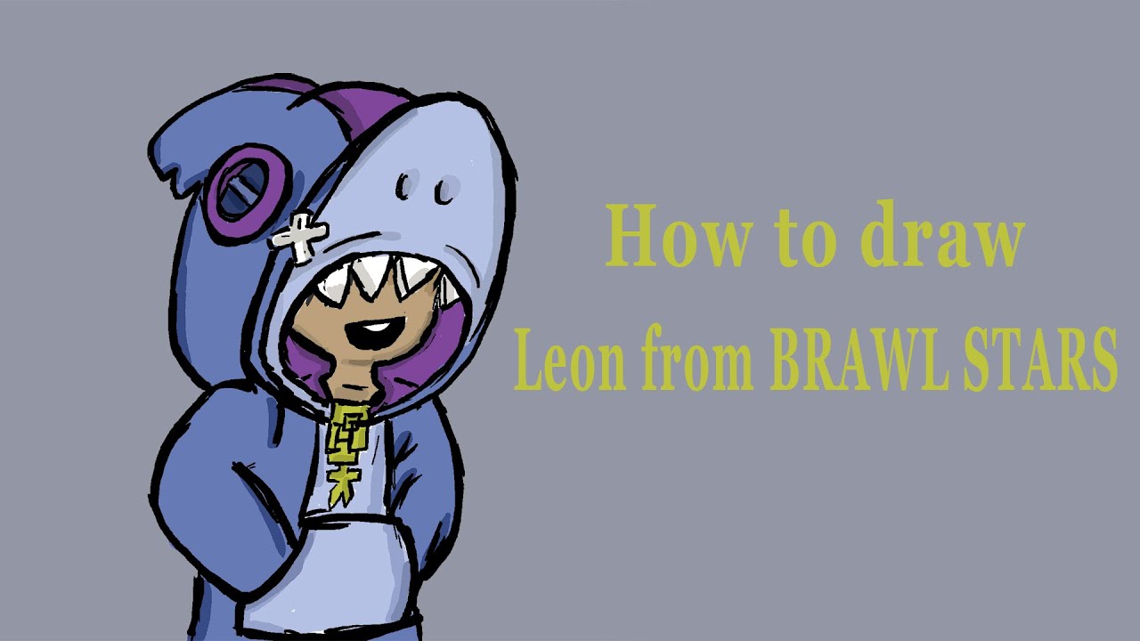 How to draw Leon from BRAWL STARS - YouTube