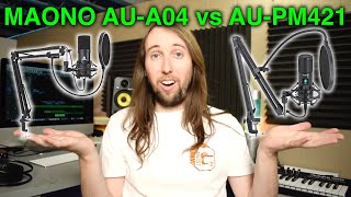 MAONO AU-A04 vs AU-PM421 USB Condenser Microphone Comparison and Review 2021