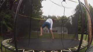 13 year old kids send bangers on trampoline