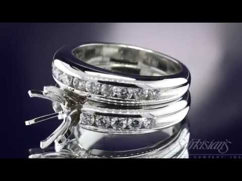 Channel Set Engagement And Wedding Bridal Set 4 Lr1808 Lr3377