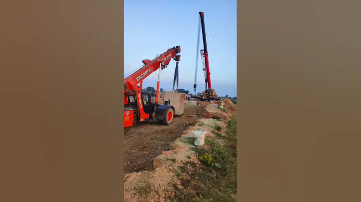 bridge and flyover construction project equipment heavy machinery work at crane poclain JCB Hydra