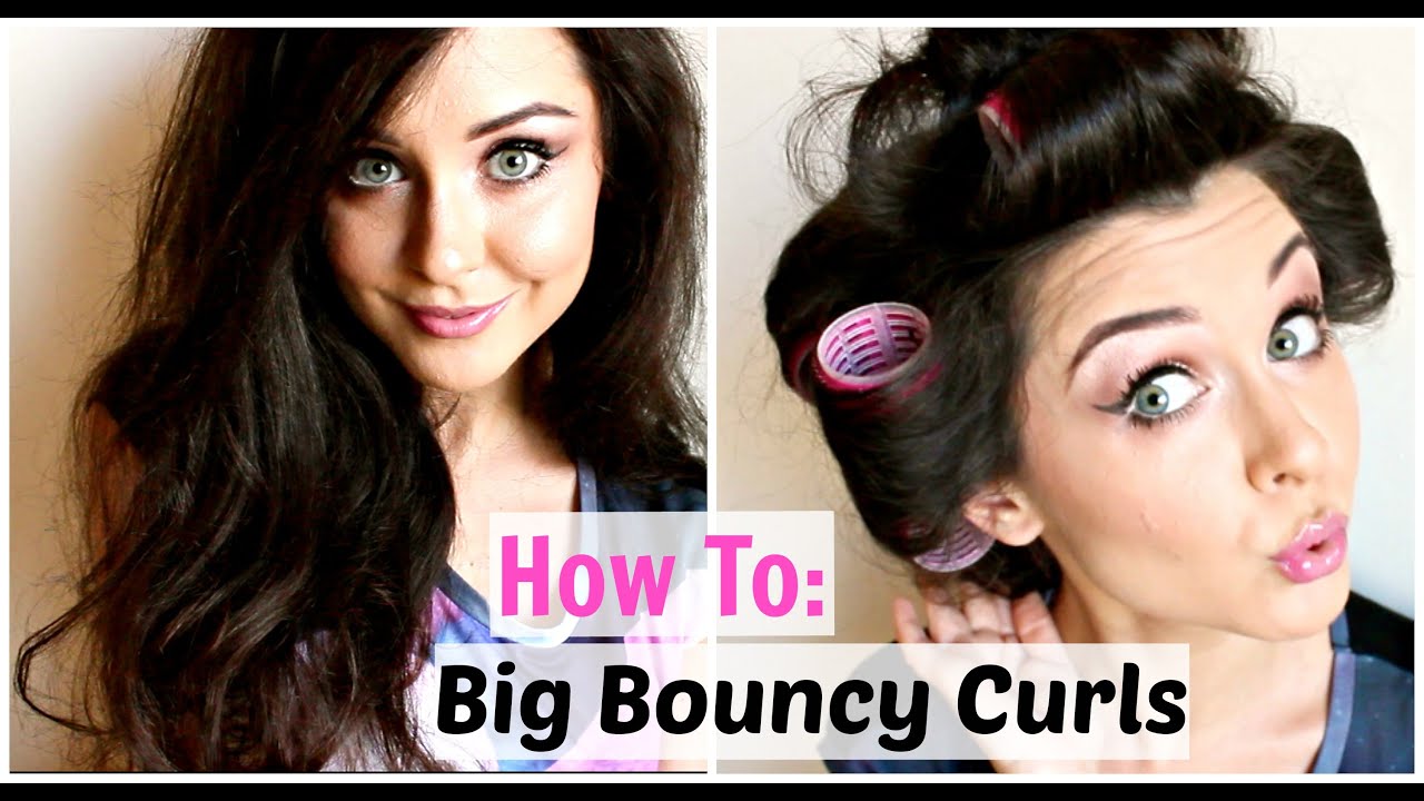 How To: Big Curly Hair Using Rollers | KatesBeautyStation - YouTube