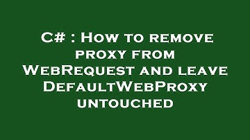 C# : How to remove proxy from WebRequest and leave DefaultWebProxy untouched