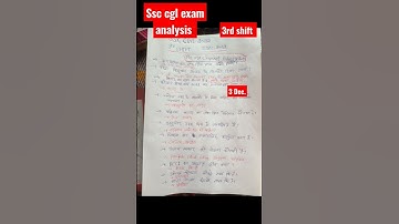 SSC CGL 3 December 3rd Shift Question  ssc cgl question paper 2022 ssc cgl exam analysis 2022#shorts