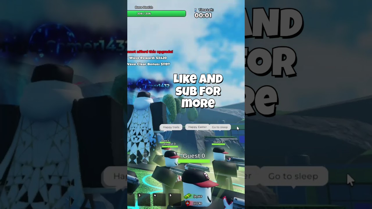 TDS GUEST SCOUT SKIN HAS A CUSTOM CHAT LINE FOR EASTER - TOWER DEFENSE SIMULATOR - tds 