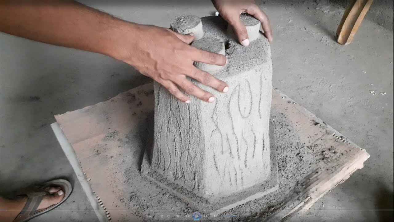 How to make cement pot at home || Creative cement ideas with Cardboard