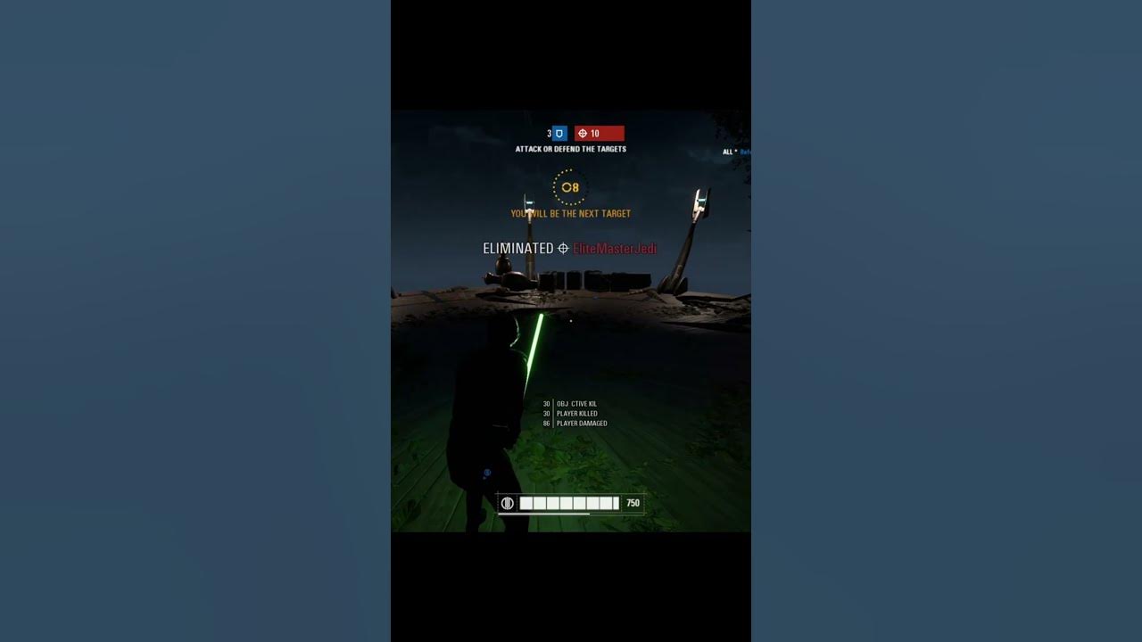 Luke Force Pushes 4 Enemies Off Ledge Star Wars Battlefront 2 
