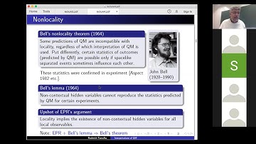 Lecture 4 (first half) of 4 lectures on interpretations of quantum mechanics by Roderich Tumulka