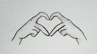 How to Draw Finger Making a Heart Easy Step by Step Drawing Tutorial for Beginners