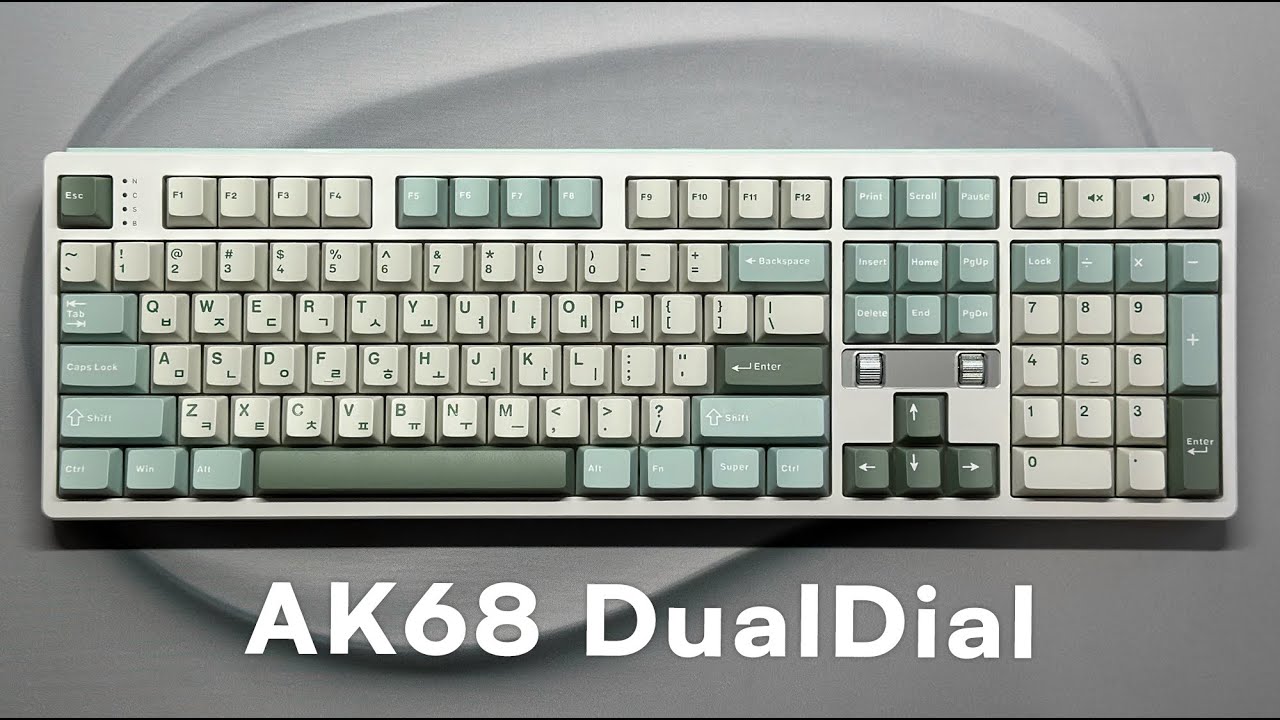 AK68 DualDial | AK68의 후속작 듀얼 다이얼, 말차라떼 색감 맛집 풀배열 키보드 언박싱 & 타건