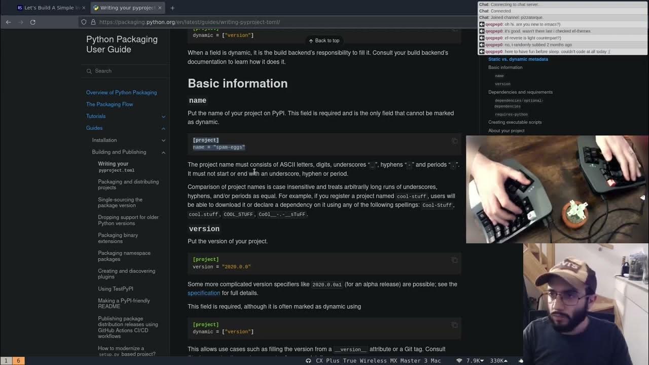 VOD Emacs - Python Project From Scratch - Fighting Type Hinting - YouTube