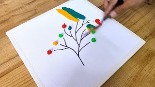 Easy Acrylic Painting Technique / Step By Step / Abstract Flower Painting