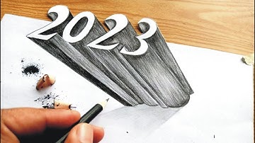 How to Draw 2023 Numbers 3D Trick art On Paper #2023