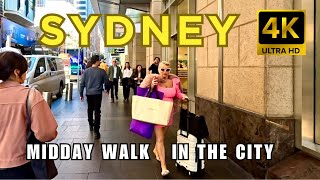 [4K] MIDDAY WALKING DOWNTOWN SYDNEY AUSTRALIA