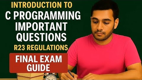 INTRODUCTION TO PROGRAMMING IMPORTANT QUESTIONS R23 REGULATIONS JNTU|PLZ SUBSCRIBE ❤️|
