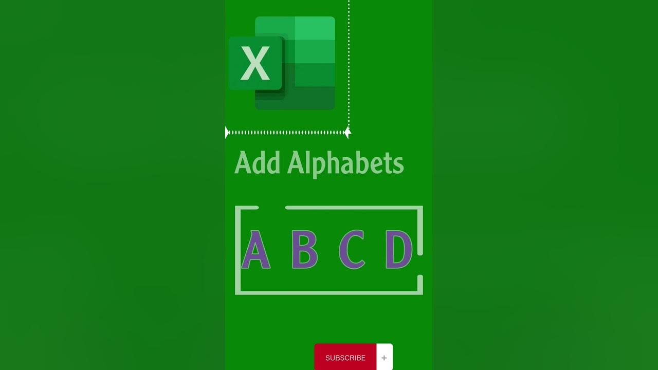 Auto generate alphabets in excel excel tutorial shortvideo short