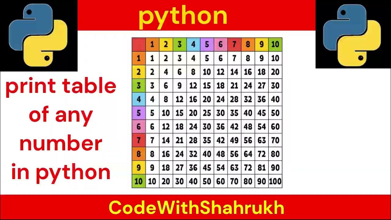 print table of any number in python. - YouTube