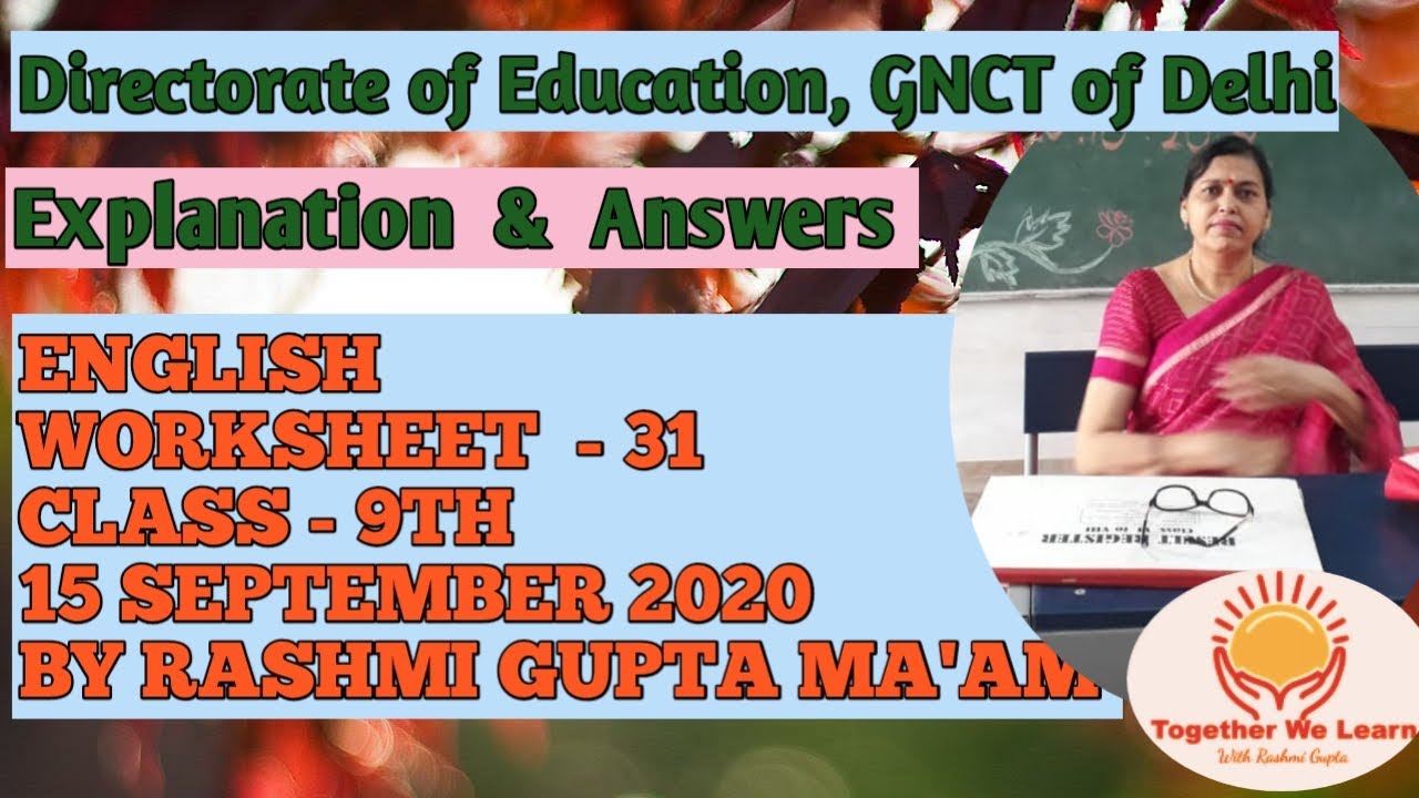 Class 9th English Worksheet 31 Explanation Answers DOE GNCT Of class-9th-english-worksheet-31-explanation-answers-doe-gnct-of