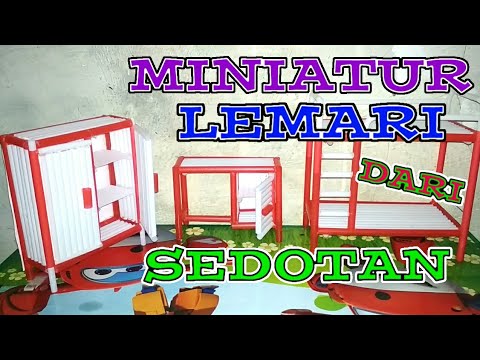 Cara Membuat Miniatur Lemari dari  sedotan  kreasi sedotan  