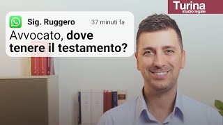 Dove Tenere Il Testamento Olografo Consigli Pratici Dellavv. Giovanni Turina 2025