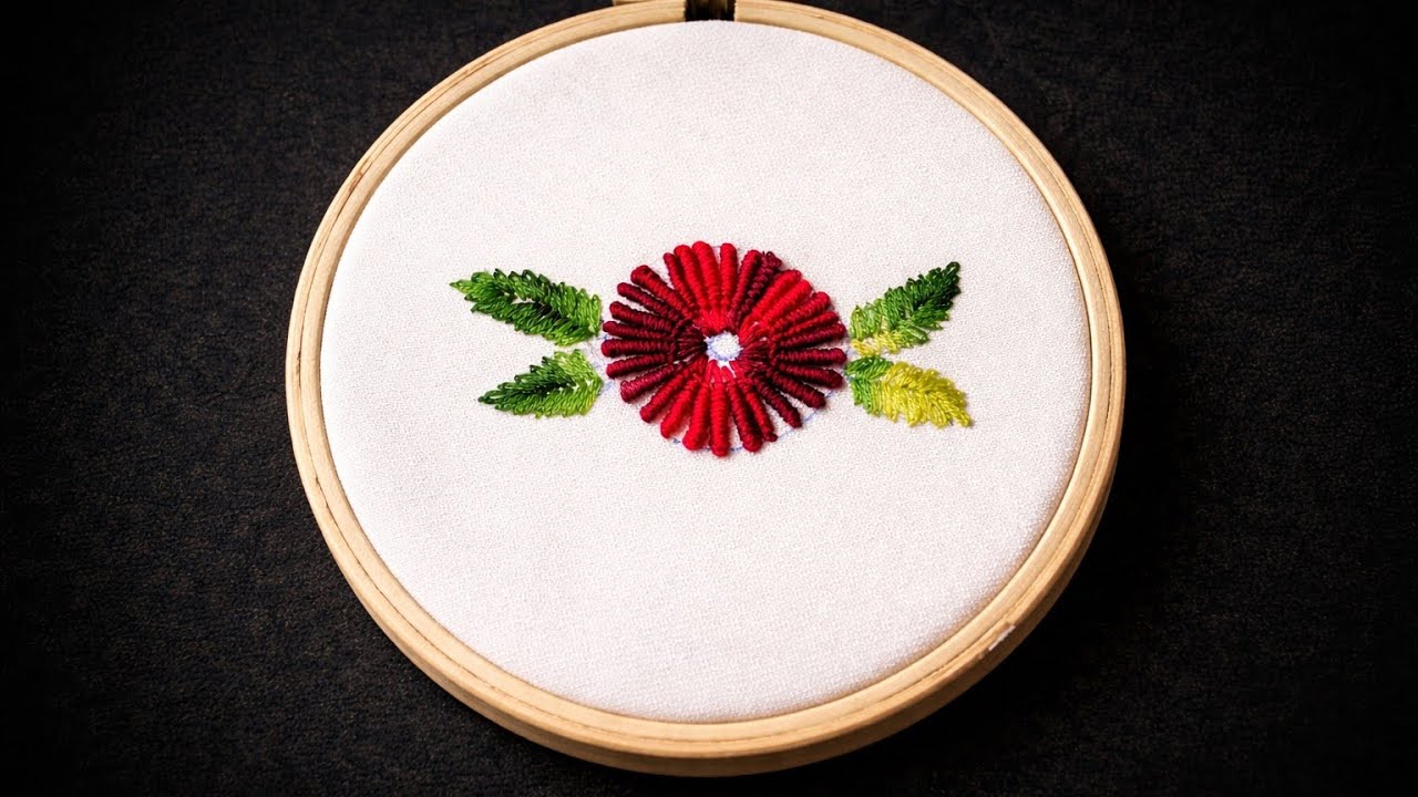 Bullion Stitch Flower Tutorial | Easy Lazy Daisy Leaves