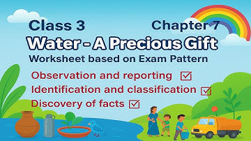 Water-A Precious Gift|Chapter-7|Class-3|Summary|Worksheet based on Exam pattern|TWAU/EVS|KVS|NCERT|
