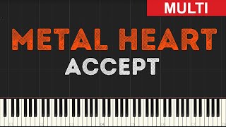 Accept - Metal Heart (Instrumental Tutorial) [Synthesia]