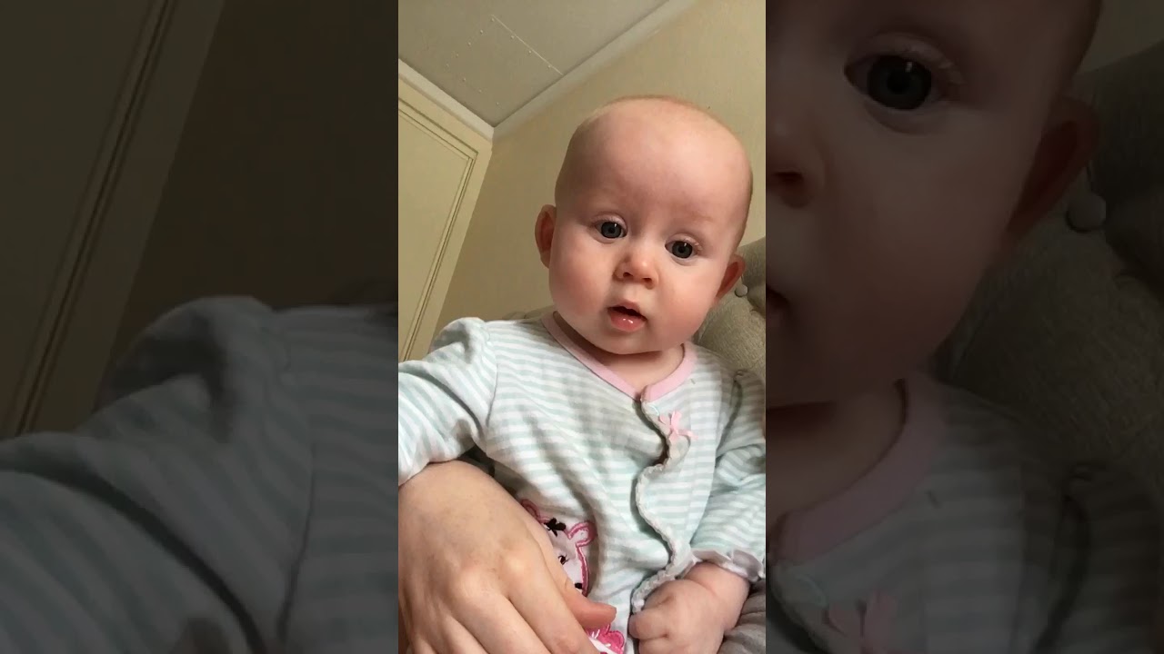 Baby girl seeing herself on video YouTube