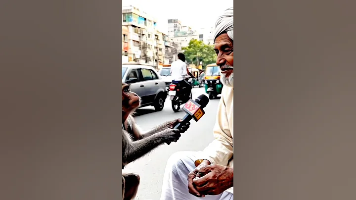 Google veo 3 monkey and a old man intreview #viral #shorts #googlelens #googlegs #veo3 #shortsviral