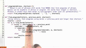 Anagrams Solution - Design of Computer Programs