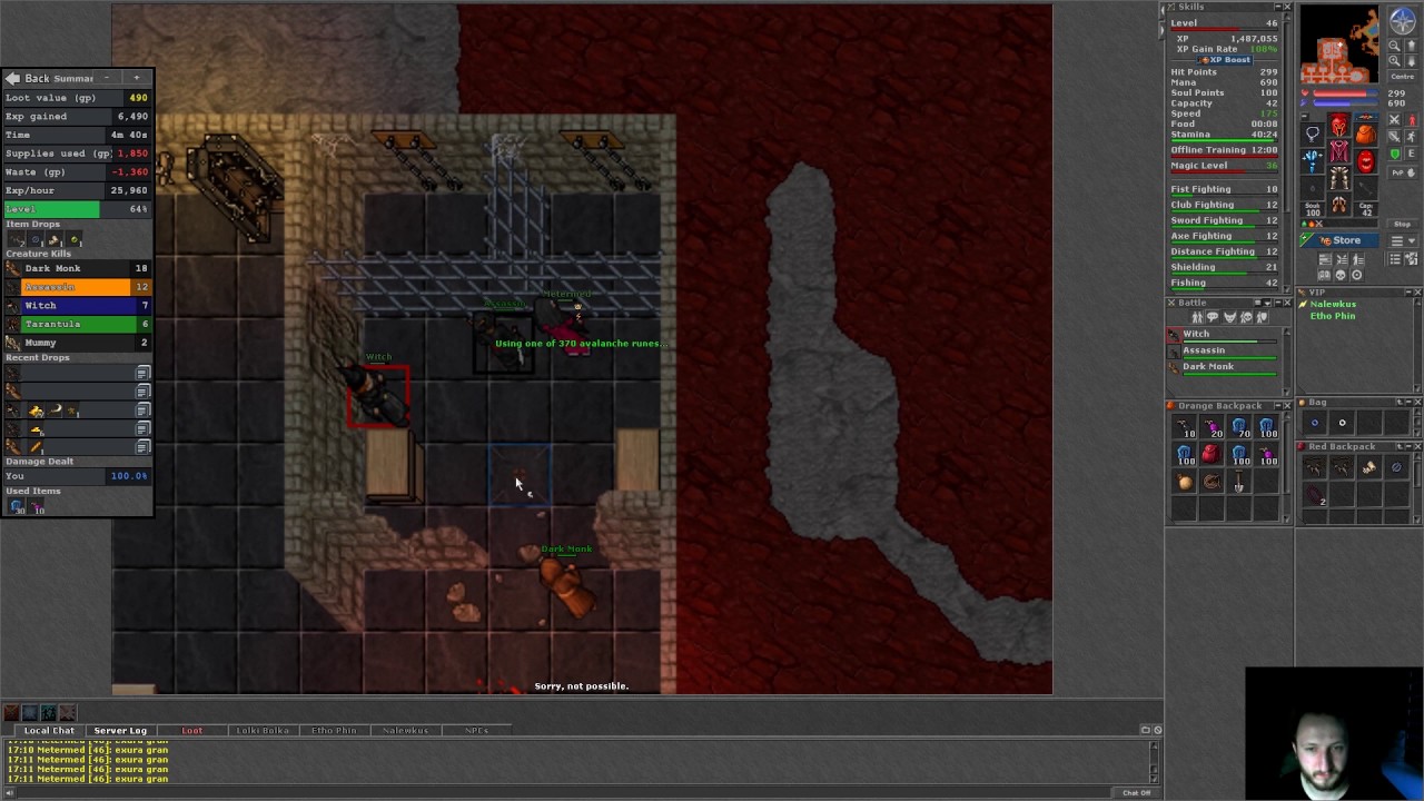 Tibia Druid 1 - 50 lvl FACC Metermed #14 Dark Cathedral i 50 lvl