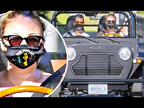 Joe Jonas & Sophia Turner cool electric Moke  | Paps4Real