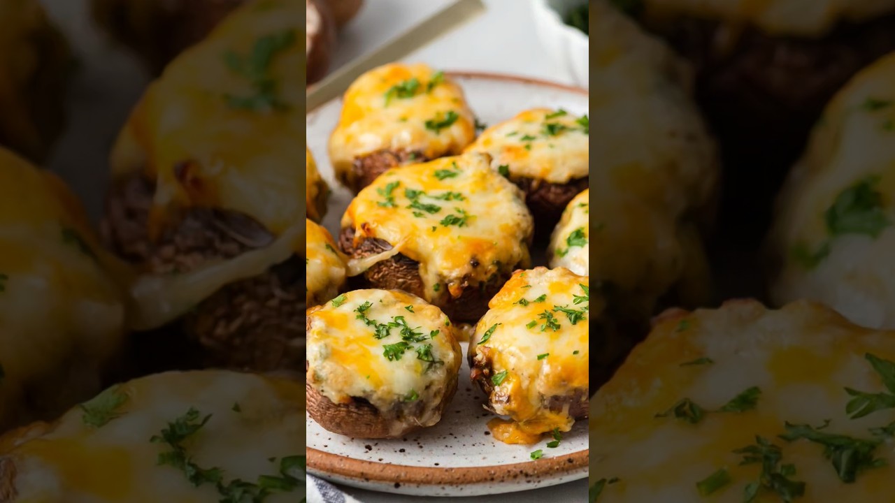 Cheese Stuffed Mushroom 😋🔥 Perfect Party Snack | Quick Recipe Reel
