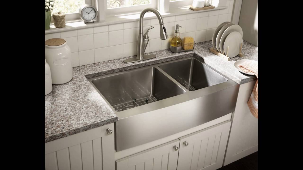 stainless steel apron front kitchen sinks YouTube