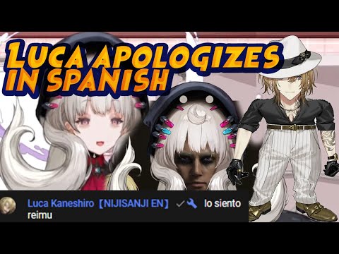Luca apologizes to Reimu in spanish