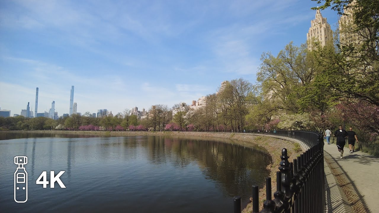 Walk Around the Central Park Jacqueline Kennedy Onassis Reservoir in 4K