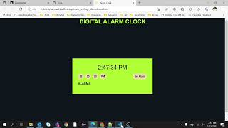 Digital Alarm using Vanilla JS